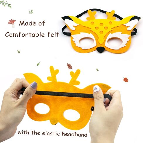 أقنعة من اللباد لحيوانات الغابة من كولون، قناع هدايا للحفلات، ديكورات حفلات التخييم للأطفال in Kuwait