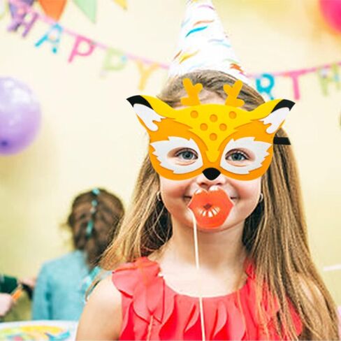 أقنعة من اللباد لحيوانات الغابة من كولون، قناع هدايا للحفلات، ديكورات حفلات التخييم للأطفال in Kuwait