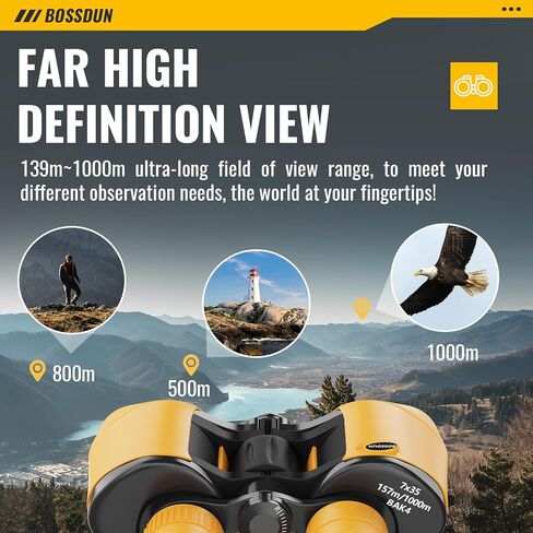 BOSSDUN Binoculars for Adults, 20x50 High Powered Binoculars Low Light Night Vision, HD Binoculars Easy Focus and Waterproof, Binoculars for Bird Watching, Hunting, Travel, Cruise Ship, Hiking in Kuwait