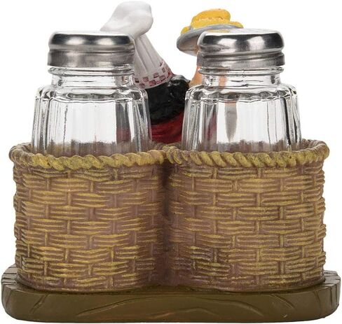 Chef Figurines Cute Chef Statue Salt Pepper Bottle Holder Ornaments Home Decor Kitchen Crafts(#B) in Saudi Arabia