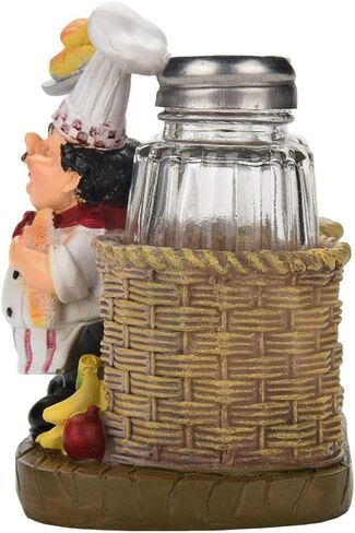 Chef Figurines Cute Chef Statue Salt Pepper Bottle Holder Ornaments Home Decor Kitchen Crafts(#B) in Saudi Arabia