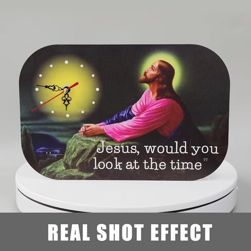 Generic Funny Jesus Wall Clock Novelty Weird Rectangular Desktop Clock Gift Home Holiday Decor Jesus Would You Look at The Time, Coloured in Saudi Arabia