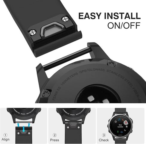 Compatible for Garmin Fenix 5S, Silicone Wristband Replacement Watch Band for Garmin Fenix 5S/Fenix 5S plus/Fenix 6S/Fenix 6S Pro/fenix 7S/Fenix 7S Pro/Instinct 2S/D2 delta S (Width: 20mm) in Kuwait