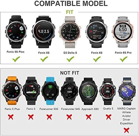 Compatible for Garmin Fenix 5S, Silicone Wristband Replacement Watch Band for Garmin Fenix 5S/Fenix 5S plus/Fenix 6S/Fenix 6S Pro/fenix 7S/Fenix 7S Pro/Instinct 2S/D2 delta S (Width: 20mm) in Kuwait