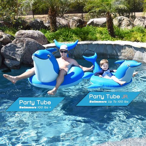 GoFloats Dolphin Pool Float Party Tube - Inflatable Rafts for Adults & Kids in Saudi Arabia