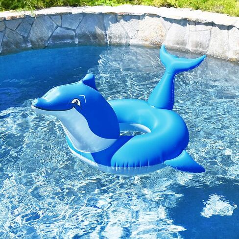 GoFloats Dolphin Pool Float Party Tube - Inflatable Rafts for Adults & Kids in Saudi Arabia