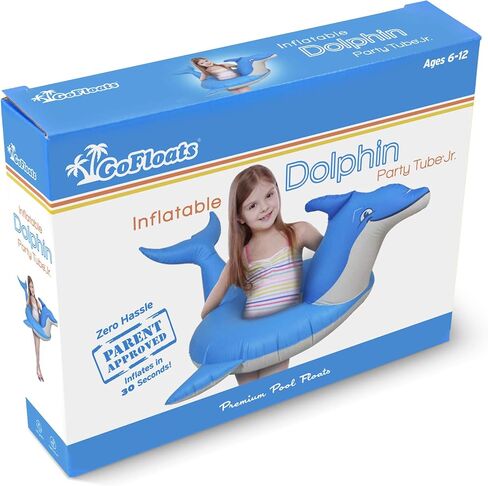GoFloats Dolphin Pool Float Party Tube - Inflatable Rafts for Adults & Kids in Saudi Arabia