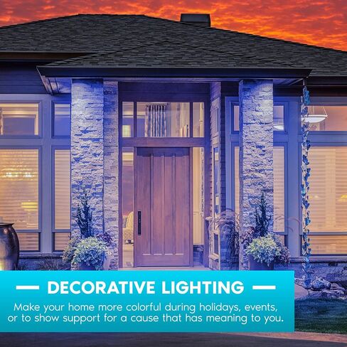 LUXRITE A19 LED Blue Light Bulb, 60W Equivalent, Non-Dimmable, UL Listed, E26 Standard Base, Indoor Outdoor, Porch, Christmas, Decoration, Party, Holiday, Event, Home Lighting (2 Pack) in Saudi Arabia