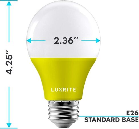 LUXRITE A19 LED Blue Light Bulb, 60W Equivalent, Non-Dimmable, UL Listed, E26 Standard Base, Indoor Outdoor, Porch, Christmas, Decoration, Party, Holiday, Event, Home Lighting (2 Pack) in Saudi Arabia
