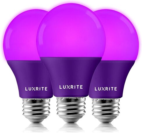 LUXRITE A19 LED Blue Light Bulb, 60W Equivalent, Non-Dimmable, UL Listed, E26 Standard Base, Indoor Outdoor, Porch, Christmas, Decoration, Party, Holiday, Event, Home Lighting (2 Pack) in Saudi Arabia