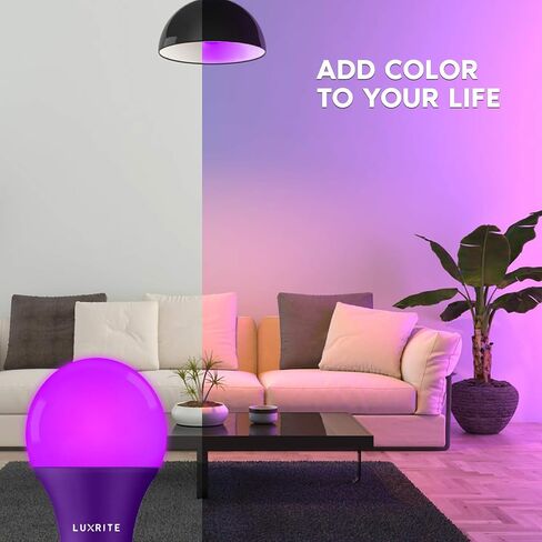 LUXRITE A19 LED Blue Light Bulb, 60W Equivalent, Non-Dimmable, UL Listed, E26 Standard Base, Indoor Outdoor, Porch, Christmas, Decoration, Party, Holiday, Event, Home Lighting (2 Pack) in Saudi Arabia
