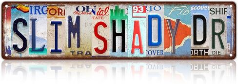 Vintage Slim Shady Dr Wall Decor Street Signs Metal Tin Signs 16 x 4 Inches in Saudi Arabia