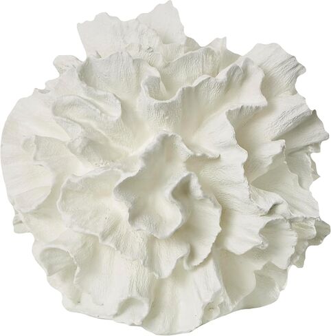 Deco 79 Resin Coral Decorative Sculpture Textured Home Decor Statue, Accent Figurine 9" x 9" x 9", Cream in Saudi Arabia