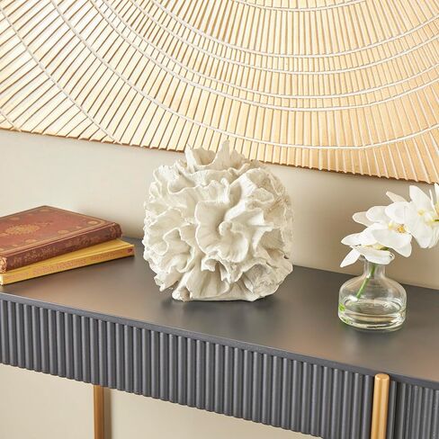 Deco 79 Resin Coral Decorative Sculpture Textured Home Decor Statue, Accent Figurine 9" x 9" x 9", Cream in Saudi Arabia