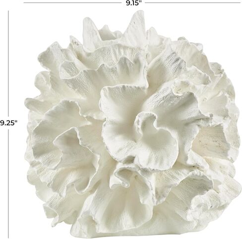 Deco 79 Resin Coral Decorative Sculpture Textured Home Decor Statue, Accent Figurine 9" x 9" x 9", Cream in Saudi Arabia
