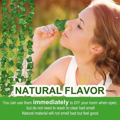 تحديث الكروم وهمية لغرفة النوم الاصطناعي اللبلاب إكليل وهمية أوراق اللبلاب الاصطناعي الخضرة أكاليل معلقة الكروم لديكور الغرفة جدار الزفاف الديكور الداخلي والخارجي (50) in Kuwait