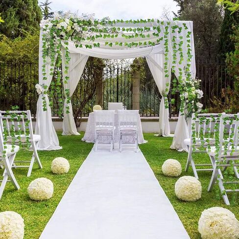 تحديث الكروم وهمية لغرفة النوم الاصطناعي اللبلاب إكليل وهمية أوراق اللبلاب الاصطناعي الخضرة أكاليل معلقة الكروم لديكور الغرفة جدار الزفاف الديكور الداخلي والخارجي (50) in Kuwait