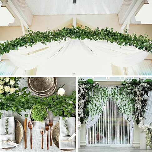 تحديث الكروم وهمية لغرفة النوم الاصطناعي اللبلاب إكليل وهمية أوراق اللبلاب الاصطناعي الخضرة أكاليل معلقة الكروم لديكور الغرفة جدار الزفاف الديكور الداخلي والخارجي (50) in Kuwait