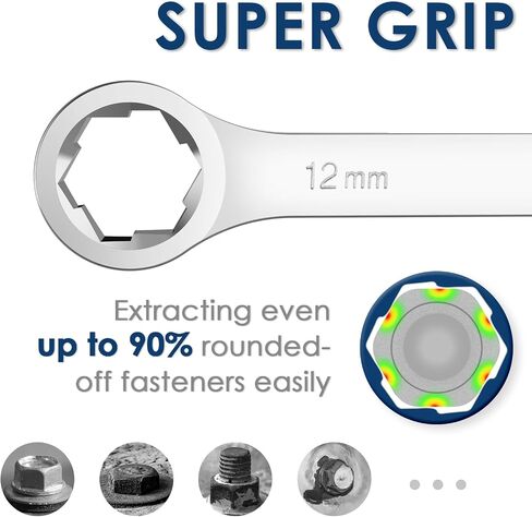 5-Piece Extra Long Box End Wrench Set, Metric 8mm-19mm, 6 Point Extended Bolt Extractor Wrench, CR-V Labor-Saving Aviation Spanner with EVA Foam in Saudi Arabia