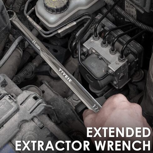 5-Piece Extra Long Box End Wrench Set, Metric 8mm-19mm, 6 Point Extended Bolt Extractor Wrench, CR-V Labor-Saving Aviation Spanner with EVA Foam in Saudi Arabia