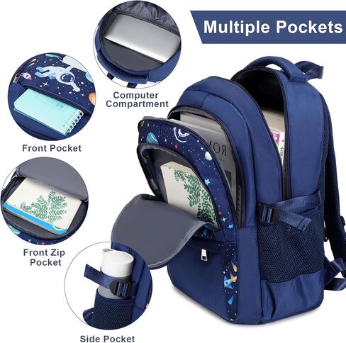 Boys Backpack - Car Bento Box with Insulated Lunch Bag Pencil Case Utensils Set for Kids, 6 Leakproof Compartments Removable Tray Lunches or Snack Container in Saudi Arabia