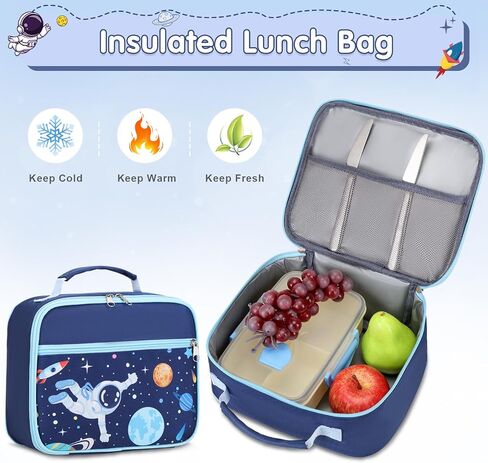 Boys Backpack - Car Bento Box with Insulated Lunch Bag Pencil Case Utensils Set for Kids, 6 Leakproof Compartments Removable Tray Lunches or Snack Container in Saudi Arabia