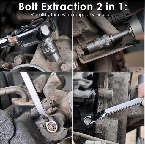 5-Piece Extra Long Box End Wrench Set, Metric 8mm-19mm, 6 Point Extended Bolt Extractor Wrench, CR-V Labor-Saving Aviation Spanner with EVA Foam in Saudi Arabia