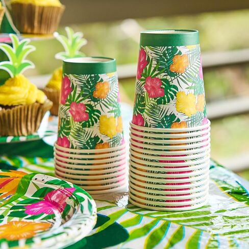 Royal Bluebonnet Luau Plates and Napkins Party Supplies - Set of Tropical Party Plates, Hawaiian Plates and Napkins, Tropical Paper Plates, Luau Party Plates, Hawaiian Party Plates, Tropical Plates in Saudi Arabia