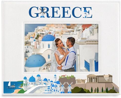 KATE POSH Greece Picture Frame, Greece Family Vacation, Greece Wedding, Engagement, Greece Decor, Birthday, Special Occassion (5x7-Horizontal) in Saudi Arabia