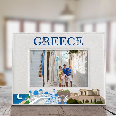 KATE POSH Greece Picture Frame, Greece Family Vacation, Greece Wedding, Engagement, Greece Decor, Birthday, Special Occassion (5x7-Horizontal) in Saudi Arabia