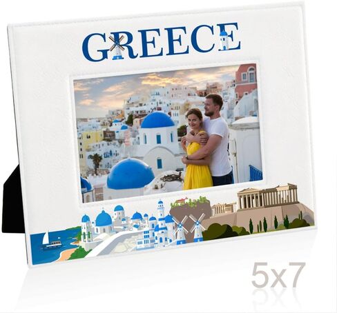 KATE POSH Greece Picture Frame, Greece Family Vacation, Greece Wedding, Engagement, Greece Decor, Birthday, Special Occassion (5x7-Horizontal) in Saudi Arabia