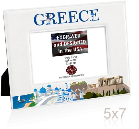 KATE POSH Greece Picture Frame, Greece Family Vacation, Greece Wedding, Engagement, Greece Decor, Birthday, Special Occassion (5x7-Horizontal) in Saudi Arabia