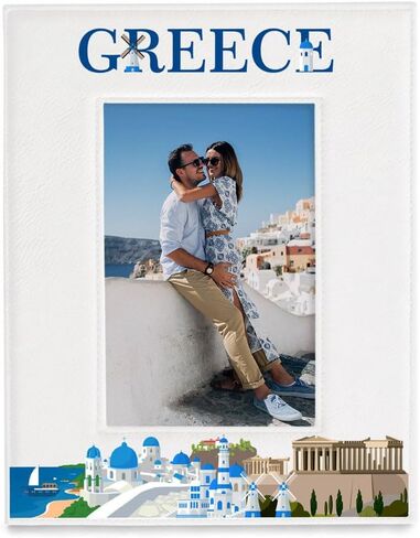 KATE POSH Greece Picture Frame, Greece Family Vacation, Greece Wedding, Engagement, Greece Decor, Birthday, Special Occassion (5x7-Horizontal) in Saudi Arabia