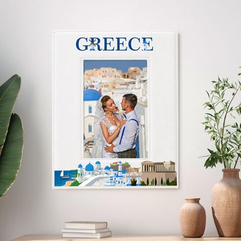 KATE POSH Greece Picture Frame, Greece Family Vacation, Greece Wedding, Engagement, Greece Decor, Birthday, Special Occassion (5x7-Horizontal) in Saudi Arabia