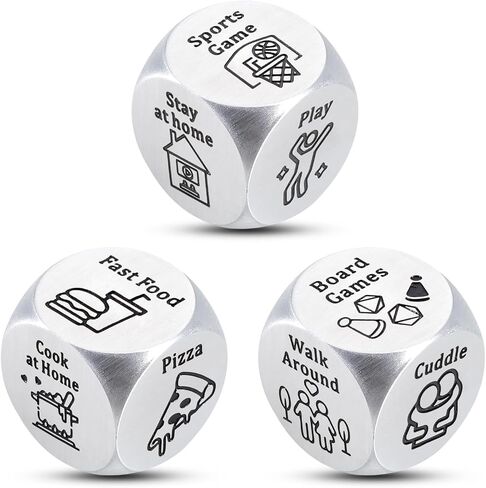 2 Pcs Funny Anniversary Date Night Gifts for Him Her Couples Food Decision Dice Game Decider Valentines Day Christmas Birthday Wedding Honeymoon Gifts for Boyfriend Girlfriend Husband Wife Men Women in Kuwait