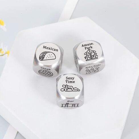 2 Pcs Funny Anniversary Date Night Gifts for Him Her Couples Food Decision Dice Game Decider Valentines Day Christmas Birthday Wedding Honeymoon Gifts for Boyfriend Girlfriend Husband Wife Men Women in Kuwait
