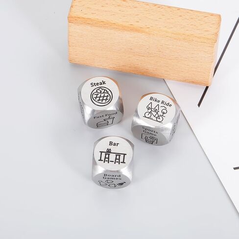 2 Pcs Funny Anniversary Date Night Gifts for Him Her Couples Food Decision Dice Game Decider Valentines Day Christmas Birthday Wedding Honeymoon Gifts for Boyfriend Girlfriend Husband Wife Men Women in Kuwait