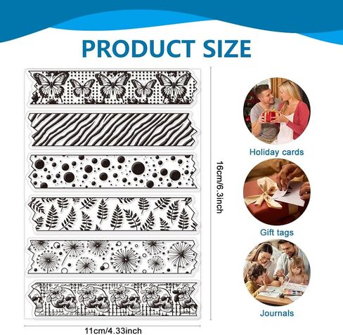 CHGCRAFT Vintage Clear Stamp Tile Background Stamp Silicone Clear Stamp Seals Pattern Background Stamp for DIY Scrapbooking Photo Album Decorative Cards Making 4.33×6.3 Inch in Kuwait