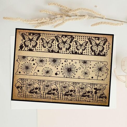 CHGCRAFT Vintage Clear Stamp Tile Background Stamp Silicone Clear Stamp Seals Pattern Background Stamp for DIY Scrapbooking Photo Album Decorative Cards Making 4.33×6.3 Inch in Kuwait