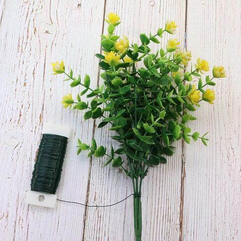 Mini Skater Floral Wire, Christmas Wreath Craft Wires Bind Wire for Florist Garland Flower Arrangements, 22 Gauge, 38 Yards (1, Dark Green) in Saudi Arabia