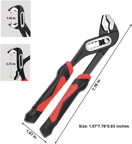 Water Pump Pliers,8" V-Jaw Slip Joint Pliers,Groove Joint Pliers for Home Repair in Kuwait