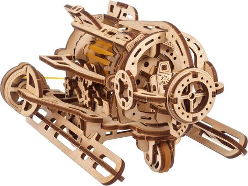 UGEARS Steampunk Airship - Ugears Wooden 3D Puzzles for Adults - Wood Mechanical Model with Moving Parts for Adults to Build - Building Kits Brain Teaser Puzzles - Retro Airship Wooden Models in Kuwait