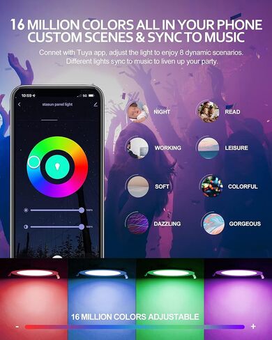 4 Inch Smart Recessed Light, APP Control Dimmable Recessed RGB led Lights, Ultra-Thin 9W 900LM Smart Can Lighting, Color Changing Recessed Light Compatible with Alexa/Google Assistant, 4pack in Saudi Arabia