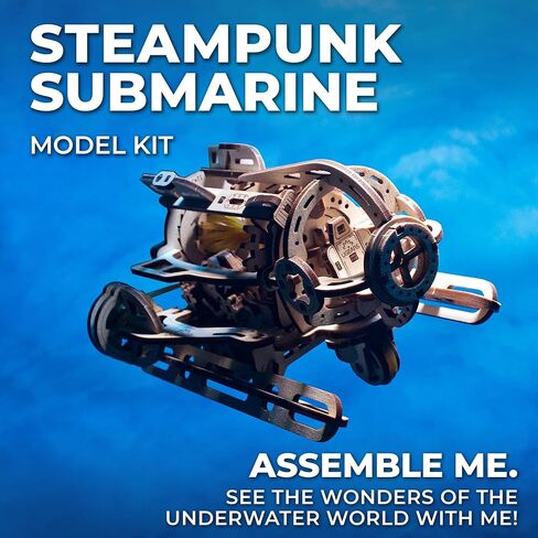 UGEARS Steampunk Airship - Ugears Wooden 3D Puzzles for Adults - Wood Mechanical Model with Moving Parts for Adults to Build - Building Kits Brain Teaser Puzzles - Retro Airship Wooden Models in Kuwait