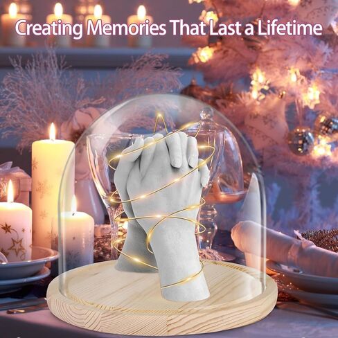 مجموعة صب اليد من إيزي 2 إتش دي للأزواج - مجموعة قوالب الجص اليدوية للعائلة والذكرى السنوية وهدايا خطوبة الزفاف له ولها، هدية عيد ميلاد عيد الميلاد للنساء in Kuwait