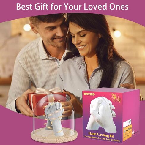 مجموعة صب اليد من إيزي 2 إتش دي للأزواج - مجموعة قوالب الجص اليدوية للعائلة والذكرى السنوية وهدايا خطوبة الزفاف له ولها، هدية عيد ميلاد عيد الميلاد للنساء in Kuwait