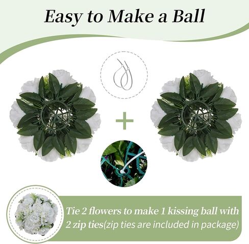 BLOSMON White Peony Flower Balls: 10pc 9.5 Inch Artificial Peonies Floral Arrangement Bouquet Wedding Centerpieces Decoration - Fake Silk Kissing Ball Center Piece Home Party Baby Shower Decor in Kuwait