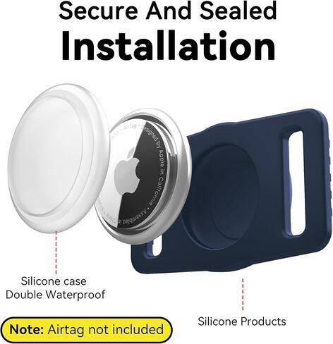 Waterproof Silicone AirTag Holders for Cat and Dog Collars - 2 Pack in Saudi Arabia