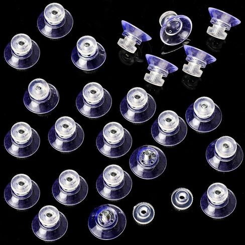 24 Pack Suction Cups with Screw,Ø 25mm Suction Cup Hooks Glass Sucker Pads Clear PVC Sucker Pads for Window Extra Strong Adhesive Suction Holder Rubber Sucker Pad with Metal Screw in Saudi Arabia