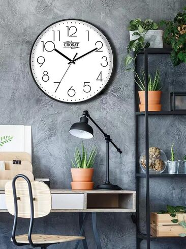 Wall Clock for Living Room - Enhance Your Décor with Our 12 inch Wall Clock - Wall Clocks Battery Operated 12 inch - Round Clock - Silent Wall Clock Non Ticking - White Wall Clock in Saudi Arabia